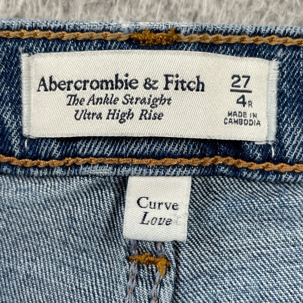 Abercrombie & Fitch Jeans Womens 27/4R Ankle Straight Ultra High Rise Distressed - Picture 3 of 9